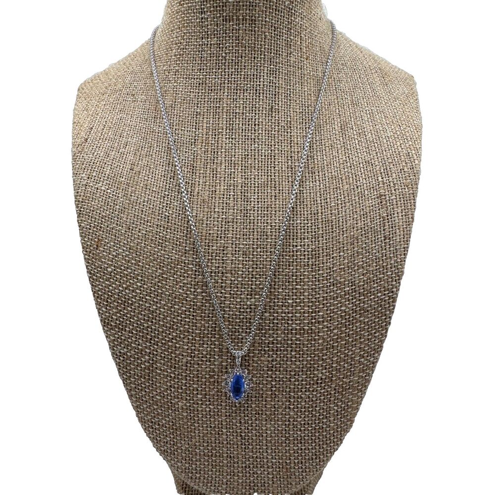 Bomb Party Necklace She’s Adored Blue Sapphire Silver Tone